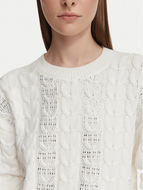 Guess Guess Пуловер W6YR21 Z0965 Бял Regular Fit