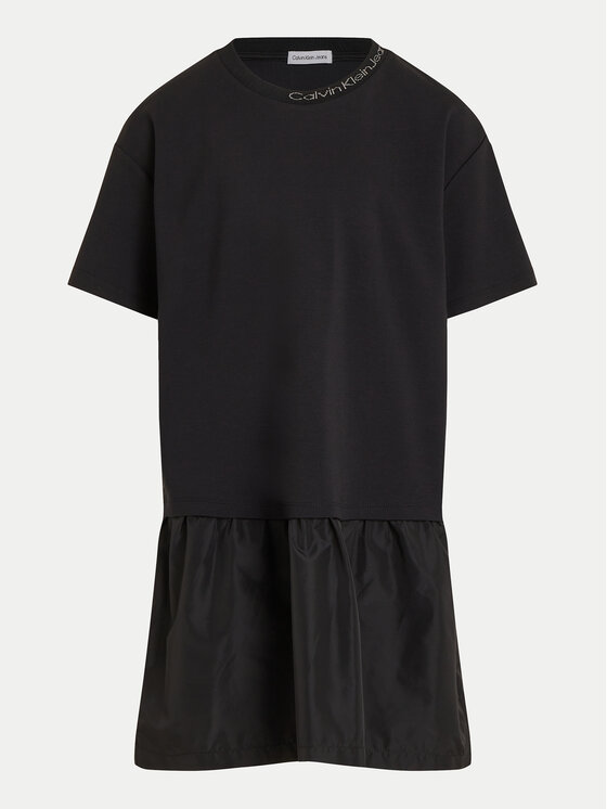 Calvin Klein Jeans Calvin Klein Jeans Rochie de zi Mix Media Intrasia IG0IG02576 D Negru Regular Fit