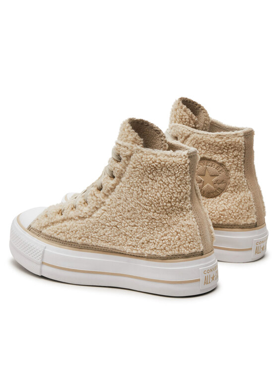 Converse Converse Sneakers aus Stoff Chuck Taylor All Star Lift Platform Sherpa A05509C Beige