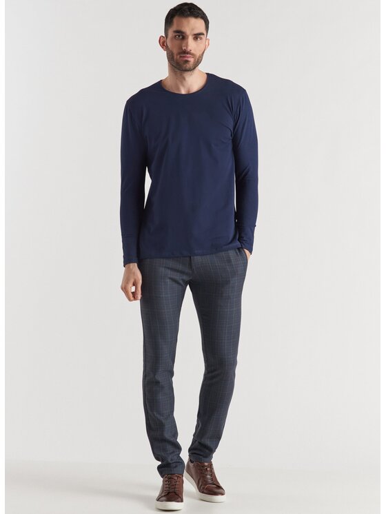 Pako Lorente Pako Lorente Longsleeve P000B-TL-006 Granatowy Slim Fit