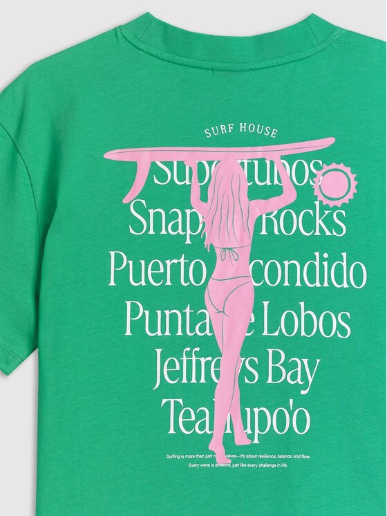 4F 4F T-Shirt 4FRSS26TTSHF4516-42S Zielony Loose Fit
