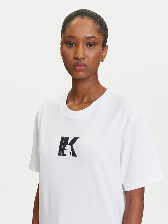 Karl Lagerfeld Jeans Karl Lagerfeld Jeans T-Shirt A3W17094 Biały Regular Fit