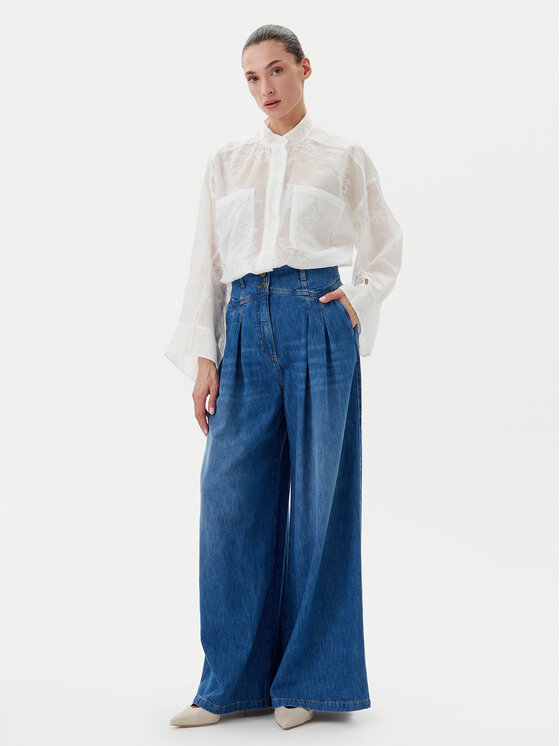 TWINSET TWINSET Jeansy 251TP2611 Modrá Wide Leg