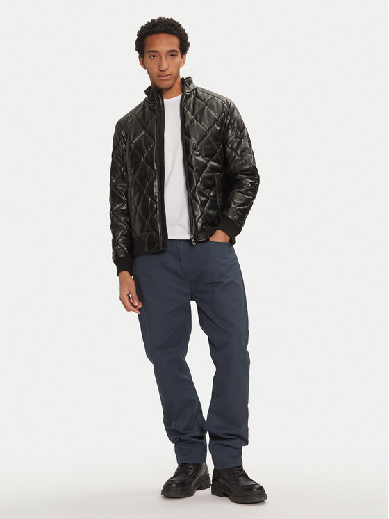 Guess Guess Bunda z imitace kůže M4BL28 WGJ60 Černá Regular Fit