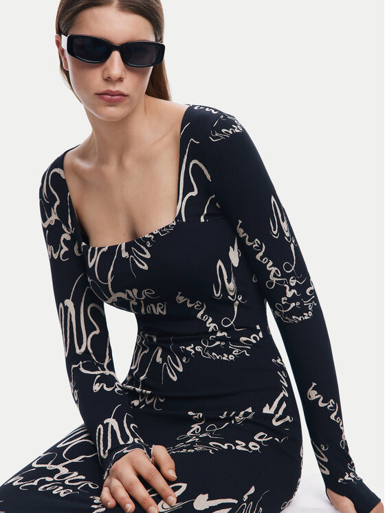 Desigual Desigual Igapäevane kleit 25SWVK05 Must Slim Fit