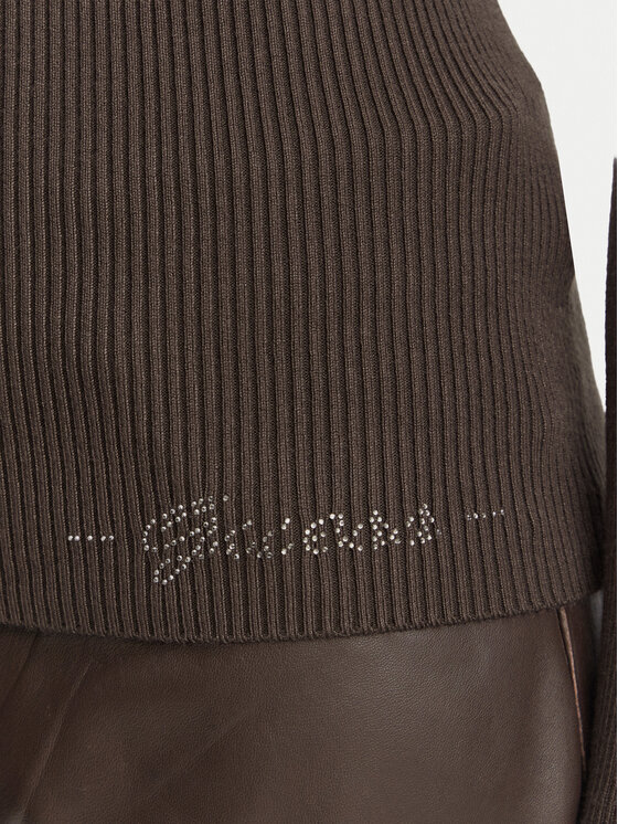 Guess Guess Bluzka W6YR09 Z0948 Brązowy ciemny Slim Fit