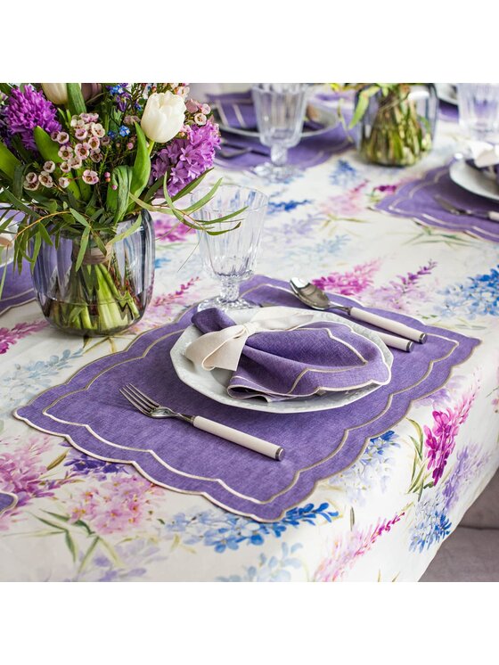 Roseberry Home Roseberry Home Serwetki haftowane Purple Onde Fioletowy