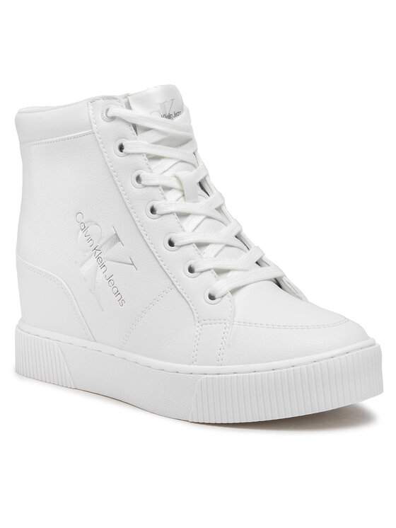 Lace up top wedge sneakers
