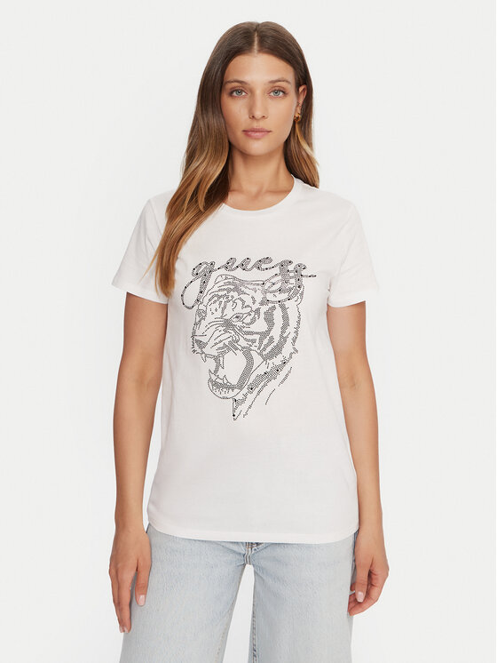 Guess T-Shirt W5BI32 K9RM1 Biały Relaxed Fit