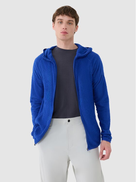 4F 4F Felpa di pile 4FWSS25TFSWM473-36S Blu Regular Fit