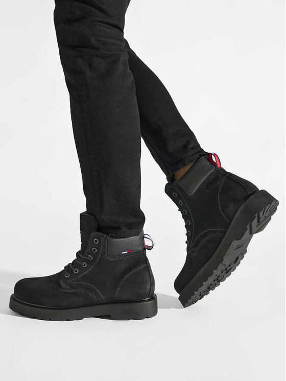 Tommy Jeans Tommy Jeans Ορειβατικά παπούτσια Bran Short lace Up EM0EM01059 Μαύρο