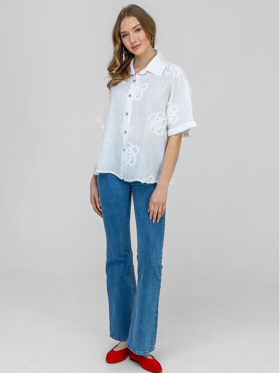 Perso Perso Bluzka CHCE265028F Biały Regular Fit
