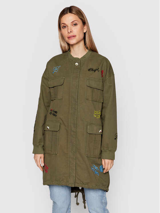 Blugirl Blumarine Blugirl Blumarine Демісезонний плащ RA2047 T3074 Зелений Regular Fit
