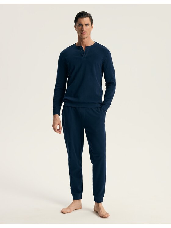 Esotiq Esotiq Piżama 44048 Granatowy Regular Fit