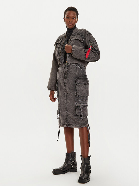 Alpha Industries Alpha Industries Jeans suknja 148068 Siva Regular Fit