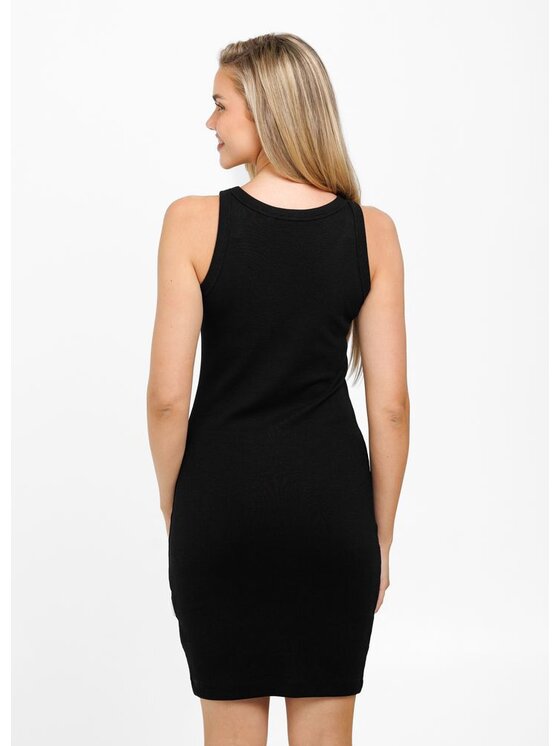 PITBULL PITBULL Sukienka codzienna Rib Layla Czarny Slim Fit