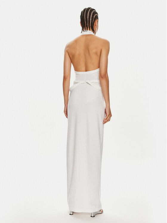 NORMA KAMALI NORMA KAMALI Vakarinė suknelė ST1243HPD51944 Balta Slim Fit