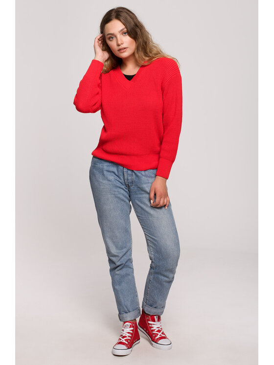 BeWear BeWear Sveter BK075 Červená Comfortable Fit