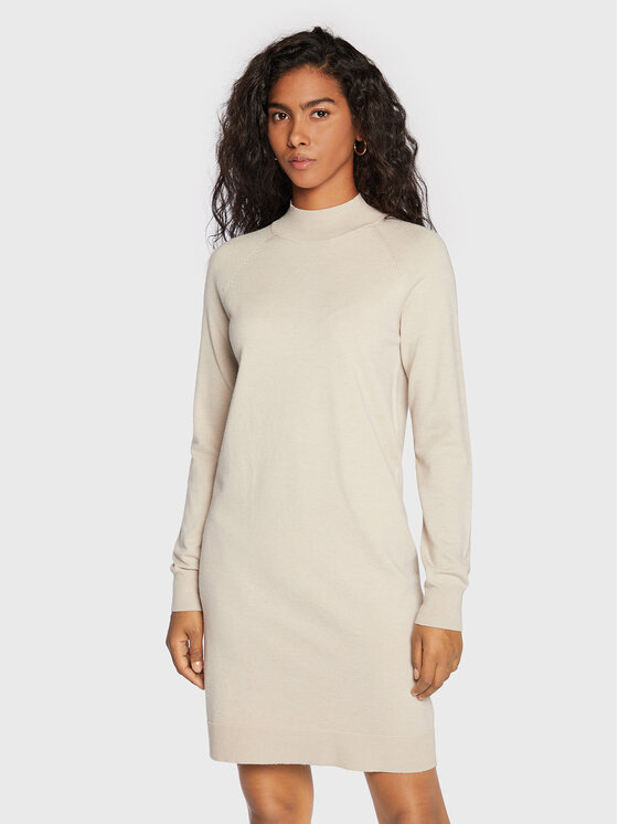 Comma Comma Трикотажна сукня 2120199 Бежевий Regular Fit