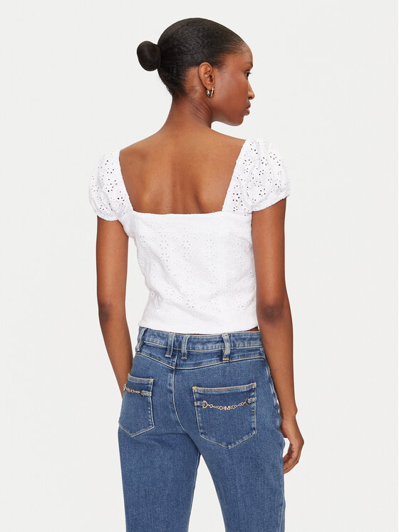Guess Guess Majica W5GP13 KCVA1 Bijela Slim Fit