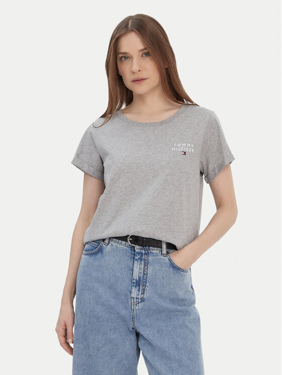 Tommy Hilfiger Tommy Hilfiger T-Shirt UW0UW04525 Šedá Regular Fit