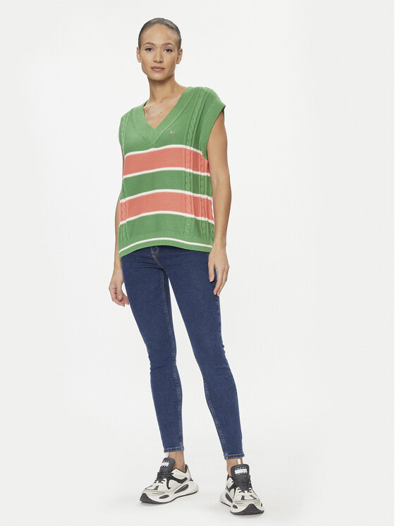Tommy Jeans Tommy Jeans Džemper DW0DW15855 Zelena Regular Fit