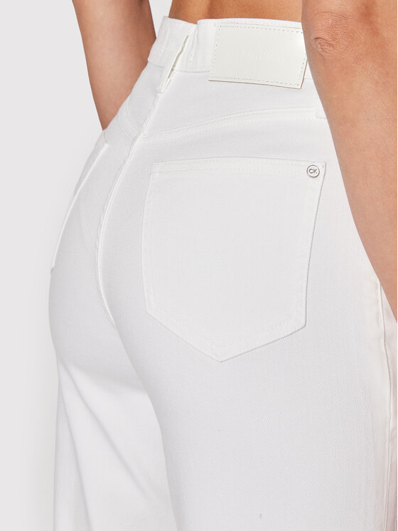 Calvin Klein Calvin Klein Teksad Shine K20K203570 Valge Mom Fit