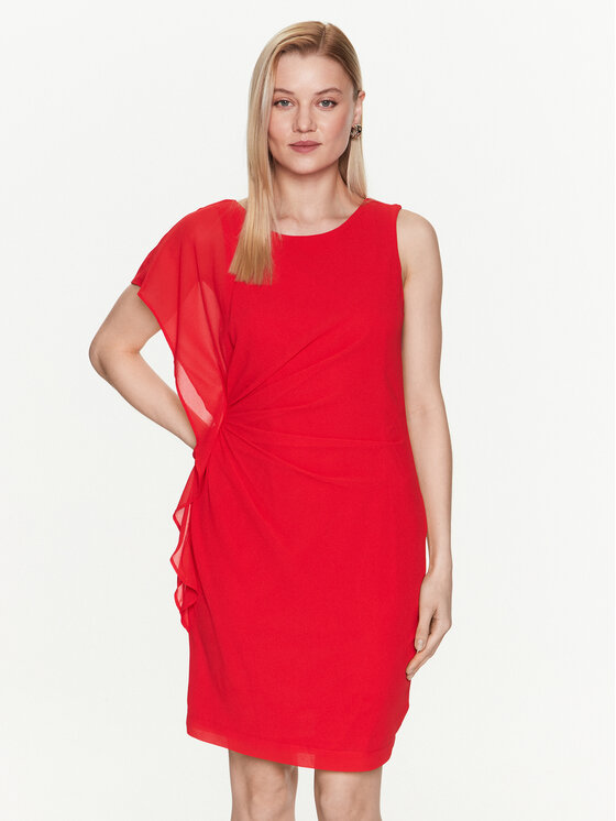NAF NAF Obleka Lolita XENR87 Rdeča Regular Fit