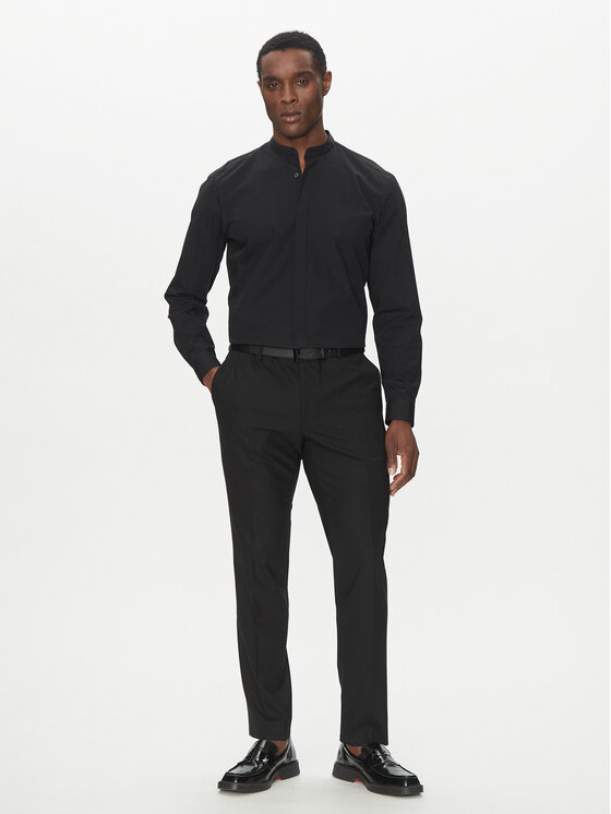 HUGO HUGO Marškiniai Kaleb 50539772 Juoda Slim Fit