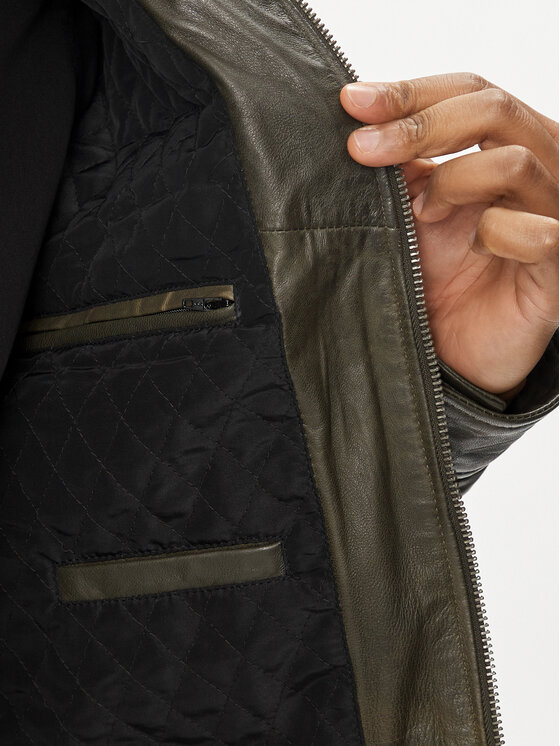 Serge Pariente Serge Pariente Lederjacke Erico Grün Regular Fit
