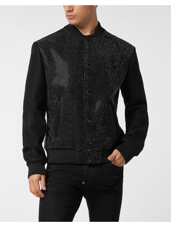 PHILIPP PLEIN PHILIPP PLEIN Kurtka bomber 24853 Czarny Regular Fit