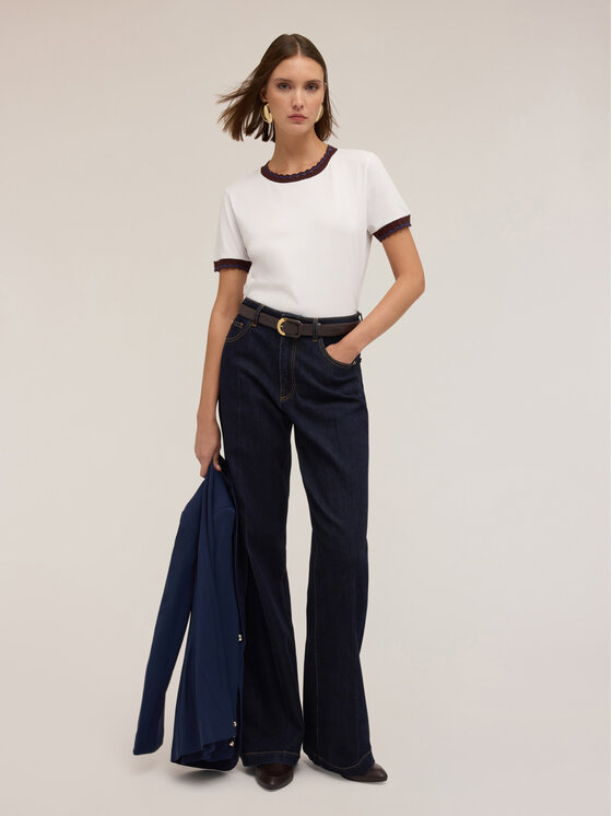 Motivi Motivi T-shirt G011W003471N0S1 Bianco Regular Fit