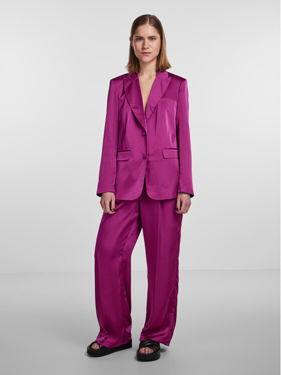 Pieces Pieces Παντελόνι υφασμάτινο 17143555 Μωβ Wide Leg