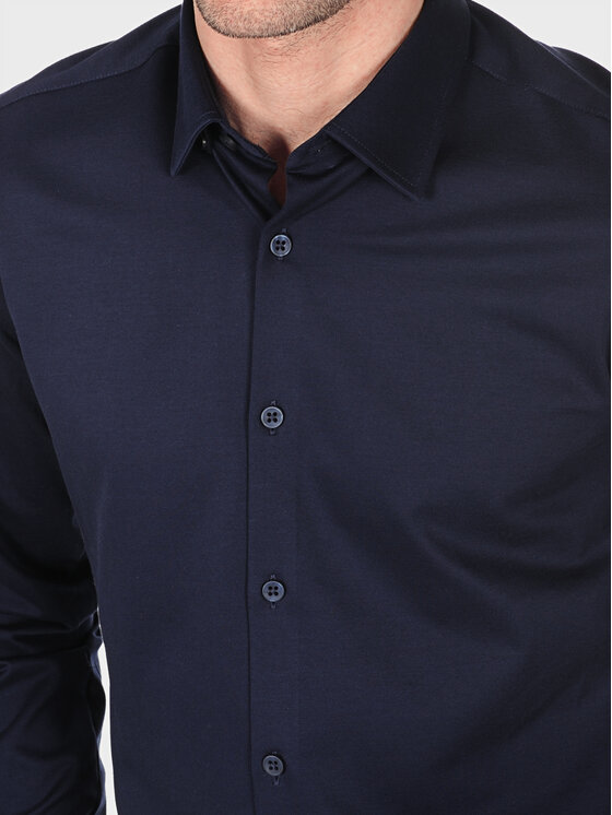 Evenemen Evenemen Koszula dzianinowa STICKAT Granatowy Slim Fit