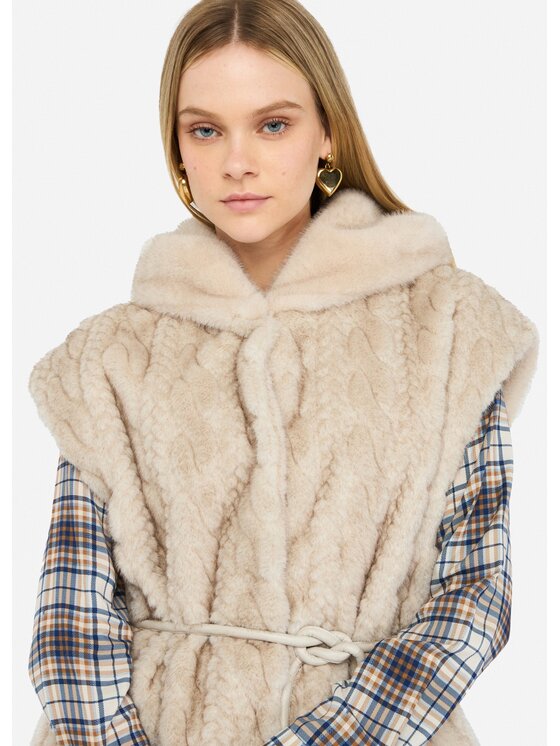 Liu Jo Liu Jo Gilet MF5364E1044W9868 Beige Regular Fit