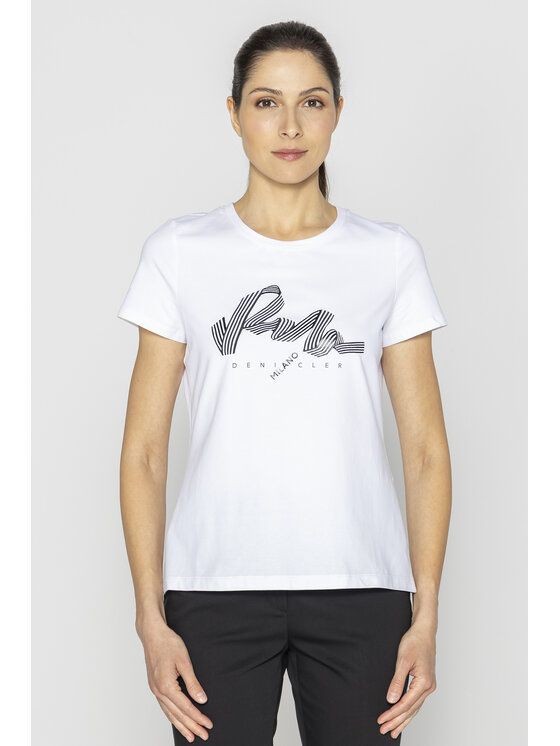 Deni Cler Milano Deni Cler Milano T-Shirt T-DC-T212-E2-10-10-1 Biały Regular Fit