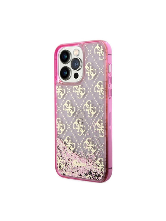 Guess Guess Etui na telefon Liquid Glitter Transculent 4G Różowy