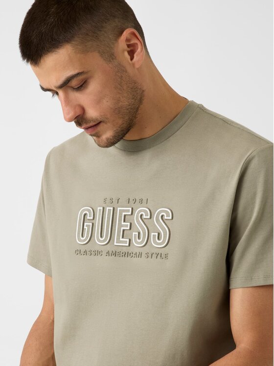 Guess Guess T-Shirt 177041 Zielony Classic Fit