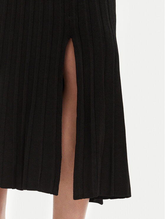 DKNY DKNY Fustă plisată P4JRAT77 Negru Regular Fit