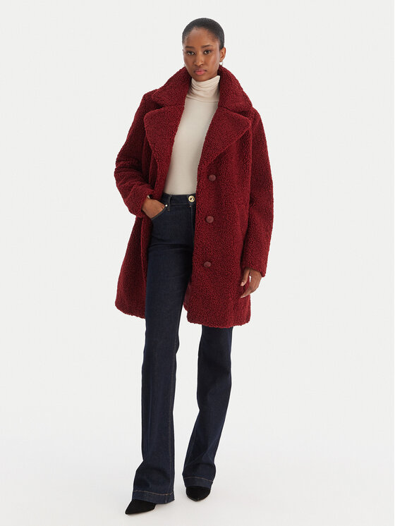 Vero Moda Vero Moda Báránybőr kabát Kylie Teddy 10289938 Bordó Loose Fit
