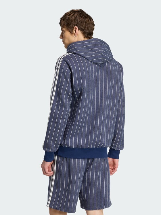 adidas adidas Džemperis Pinstripes Hoodie KR9704 Tamsiai mėlyna Regular Fit