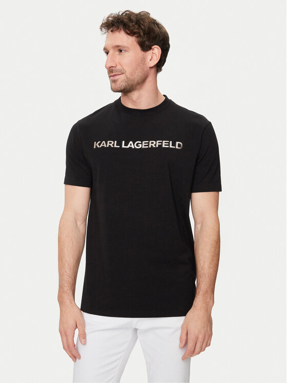 Férfi Póló KARL LAGERFELD, Méret: S, Fekete, 755053 542221