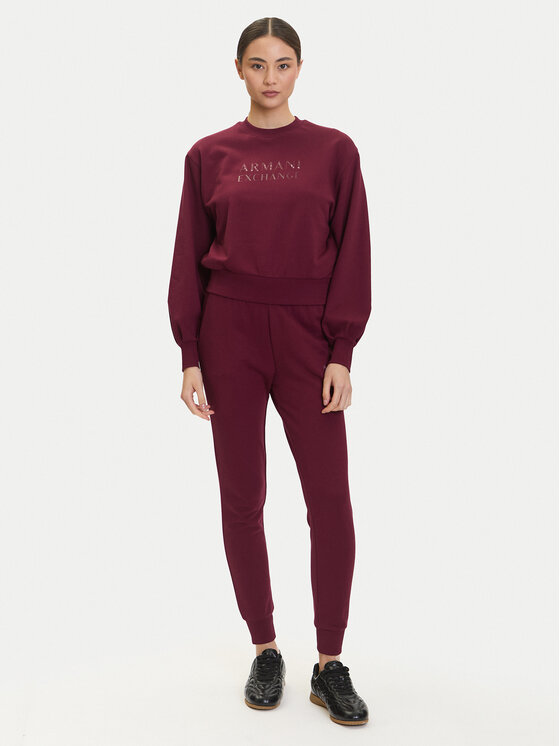 Armani Exchange Armani Exchange Spodnji del trenirke XW000986 AF16114 UA343 Bordo rdeča Relaxed Fit