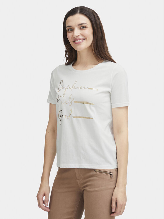 Fransa Tričko 20613424 Biela Regular Fit