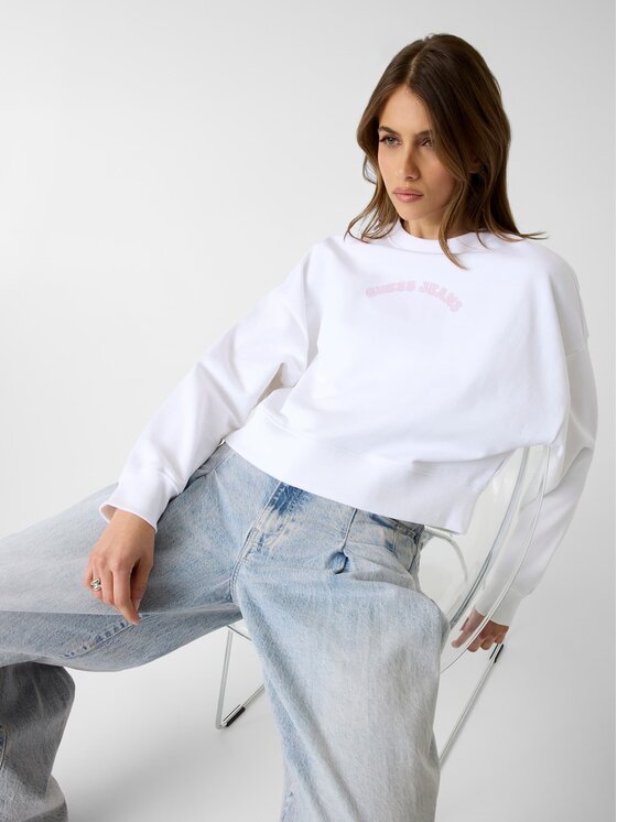Guess Jeans Guess Jeans Bluza 181315 Biały Classic Fit