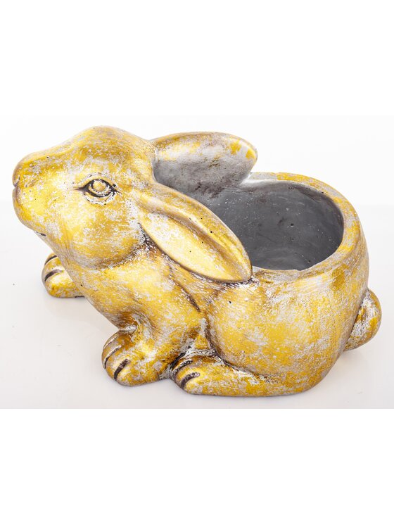 MIAhome MIAhome Osłonka cementowa 15x13x22 cm KRÓLIK Złoty