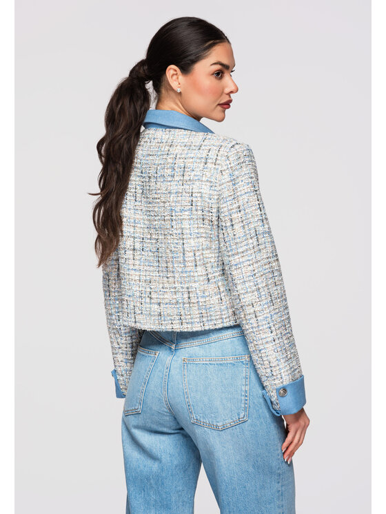 Ombre Ombre Marynarka OW-BLZB-0106 Niebieski Slim Fit