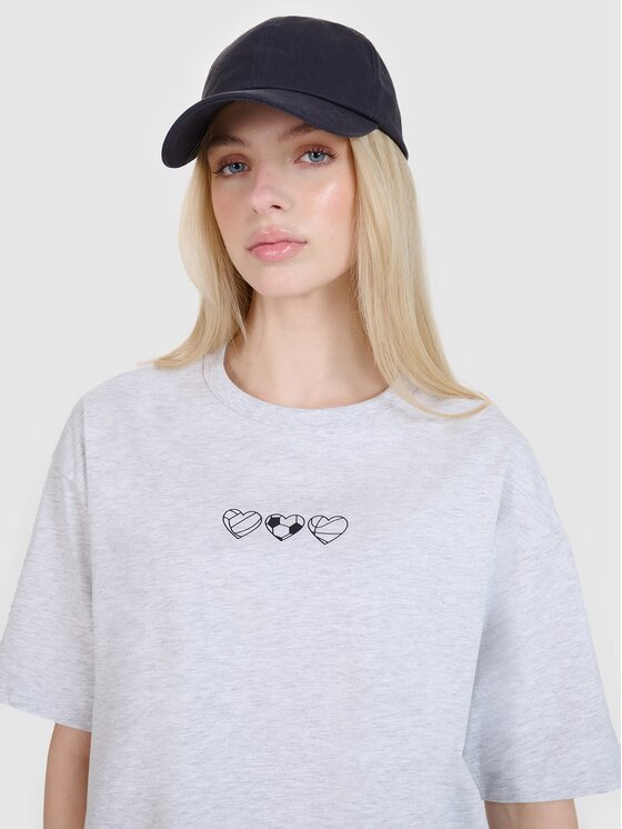 4F 4F T-Shirt 4FRSS25TTSHF2873-27M Szary Oversize