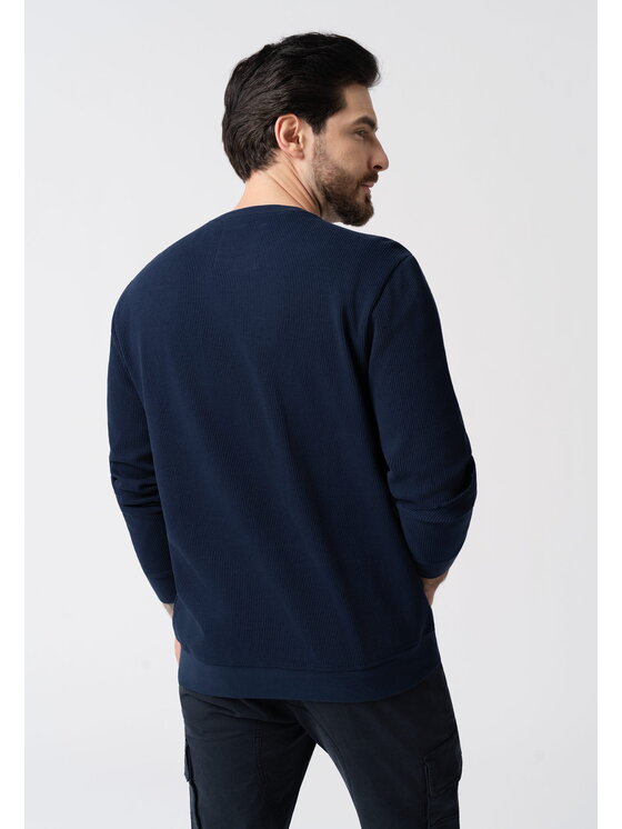 Volcano Volcano Bluza B-TONE Granatowy Regular Fit