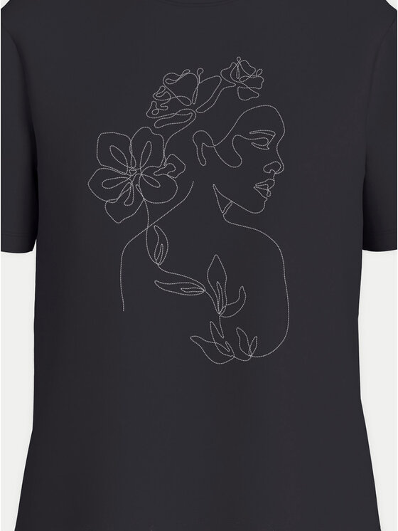 Vila Vila T-Shirt Sybil 14108062 Μαύρο Regular Fit